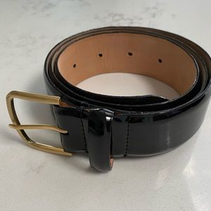 J. Crew black gold patent leather belt. Like new.